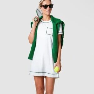 Tuckernuck White Dress with Green Trim